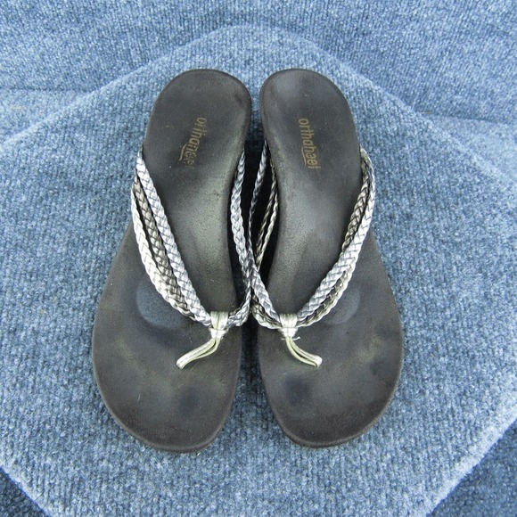 Orthaheel Ramba Women Flip Flop Sandal Shoes‎ Bronze Leather Size 8 Medium - Picture 3 of 9